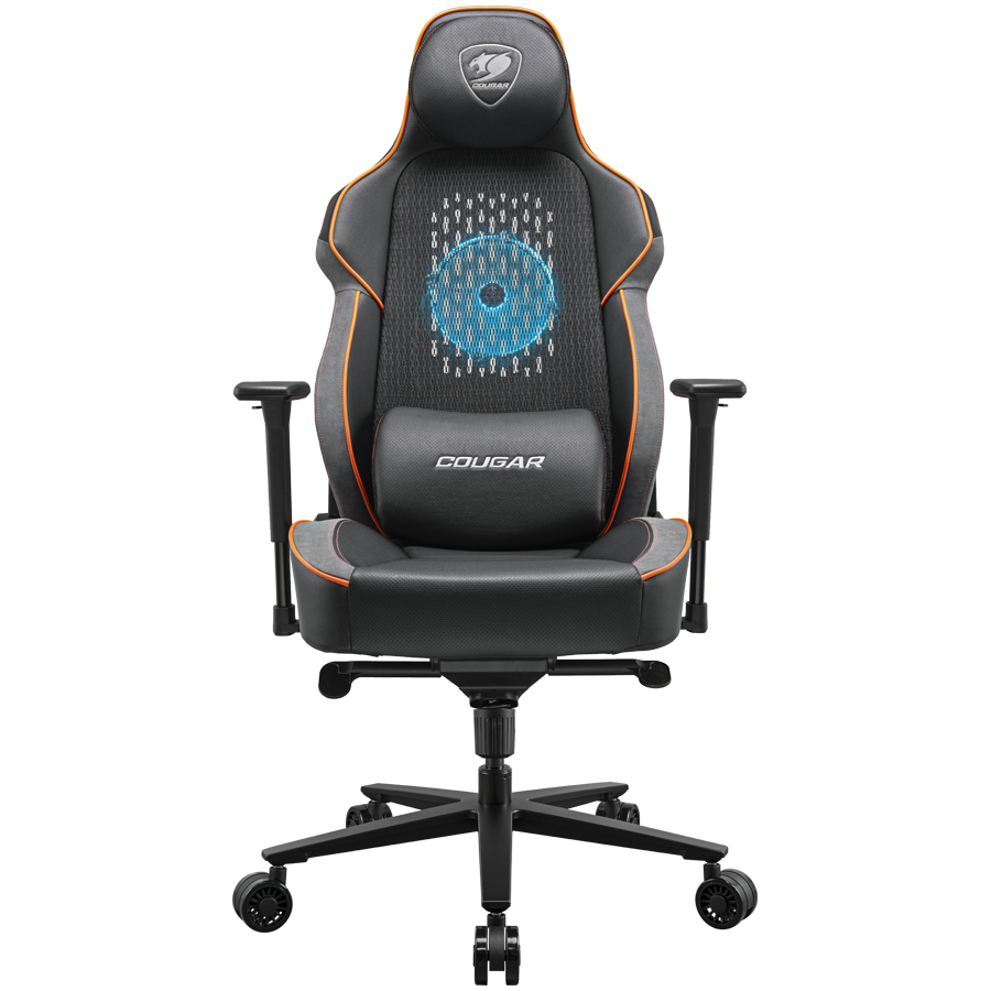 Scaun gaming Cougar NxSys Aero, Negru/Portocaliu
