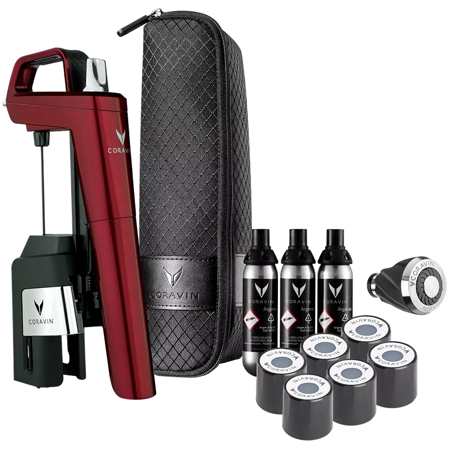 Set sistem conservare vin Coravin Timeless Six+, burgundi