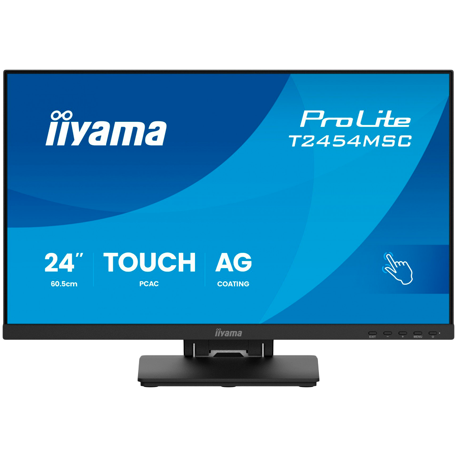 Monitor IPS LED Iiyama 23.8″ T2454MSC-B3AG, Full HD 1920 x 1080, HDMI, DisplayPort, Boxe, Touchscreen Negru