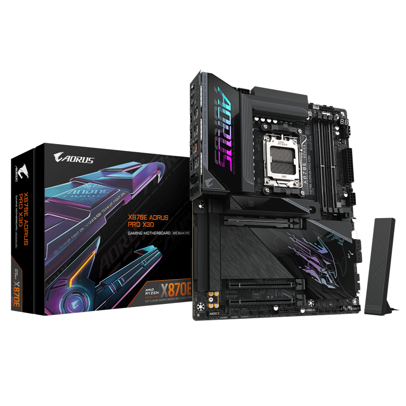 Placa de baza Gigabyte X870E AORUS PRO X3D, AM5, 4xDDR5, 256GB, ATX, RGB