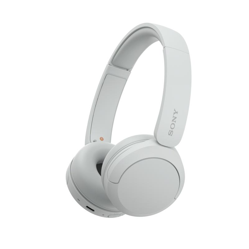 Casti On Ear Sony WH-CH520W, Wireless, Bluetooth, Microfon, Multipoint connection, Quick Charge, Autonomie 50 ore, Alb