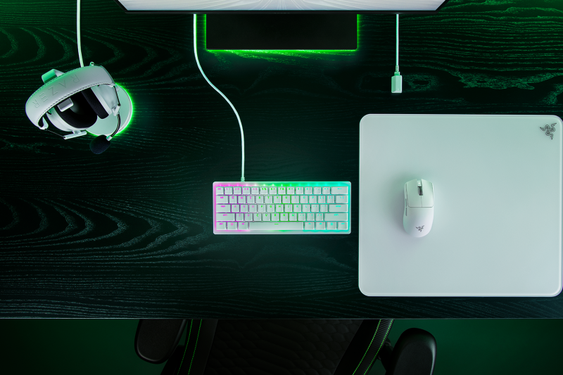 Tastatura mecanica Razer Huntsman V3 Pro Tenkeyless , iluminare Razer Chroma RGB, US layout, alb