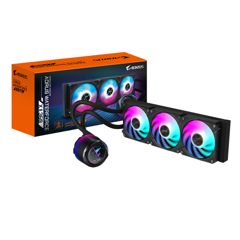 Cooler Gigabyte AORUS WATERFORCE X II 360, Full Color LCD, AIO 360mm, Intel/ AMD, Negru
