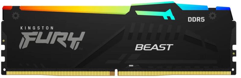 Memorie RAM, Kingston, 8GB/5200MHz, DDR-5, FURY Beast RGB, Negru