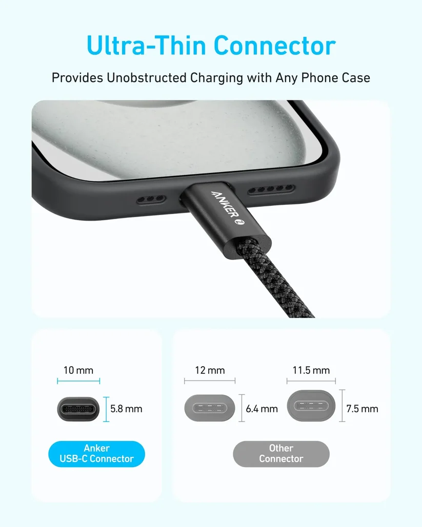 Cablu Anker Zolo USB-C la USB-C 240W 1m