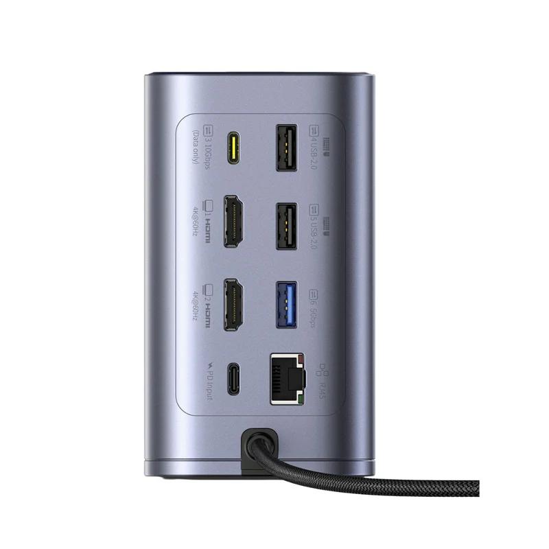 Stație de docking Baseus, 100 W, USB-C, gri 4 Stație de docking Baseus, 100 W, USB-C, gri - imagine 4