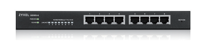 Switch ZyXEL GS1915-8EP cu 8 porturi, Gigabit, gestionat, autonom sau Nebula, PoE