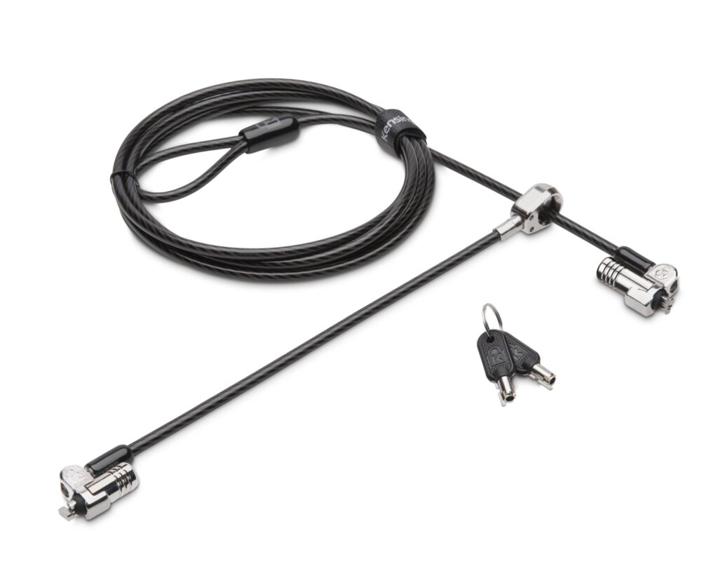 CABLU securitate KENSINGTON pt. notebook slot Nano,cheie standard,conectare directa,1.8m,cablu otel carbon,5mm,permite pivotare si rotire,blocare dubla, „NanoSaver” „K64448WW” (timbru verde 0.18 lei)