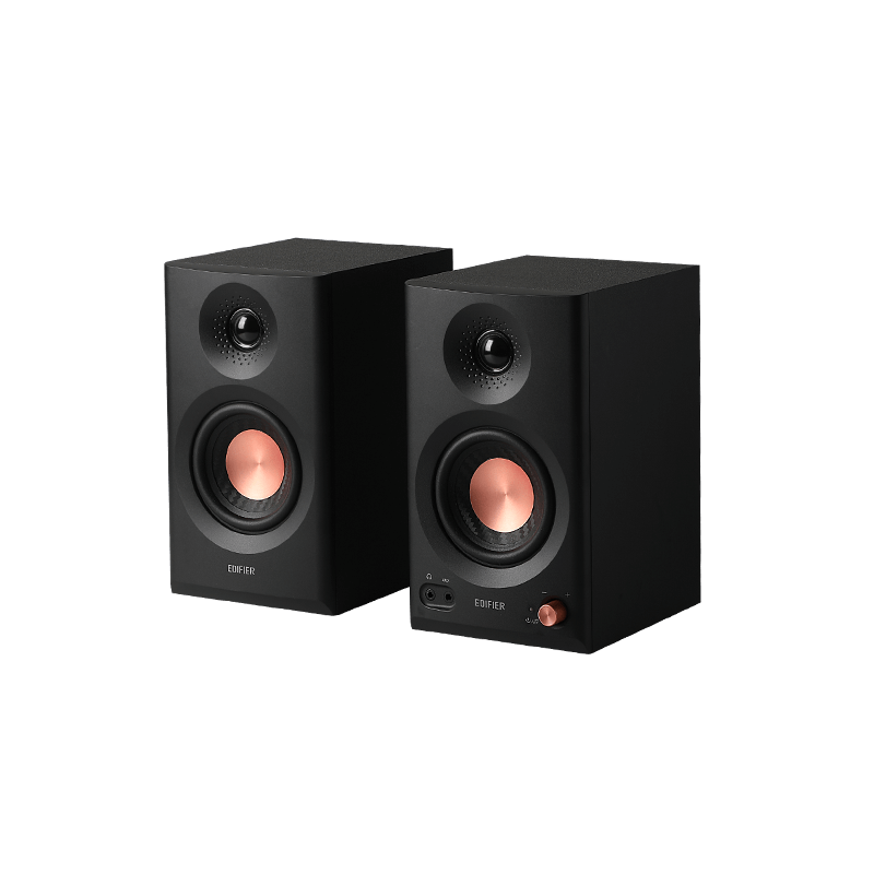 BOXE EDIFIER 2.0, RMS:  36W (2 x 18W), studio monitor, volum, bass, treble, intrare jack 6.35 TRS balanced, RCA, iesire casti, black, „MR3-BK”  (timbru verde 11.00 lei)