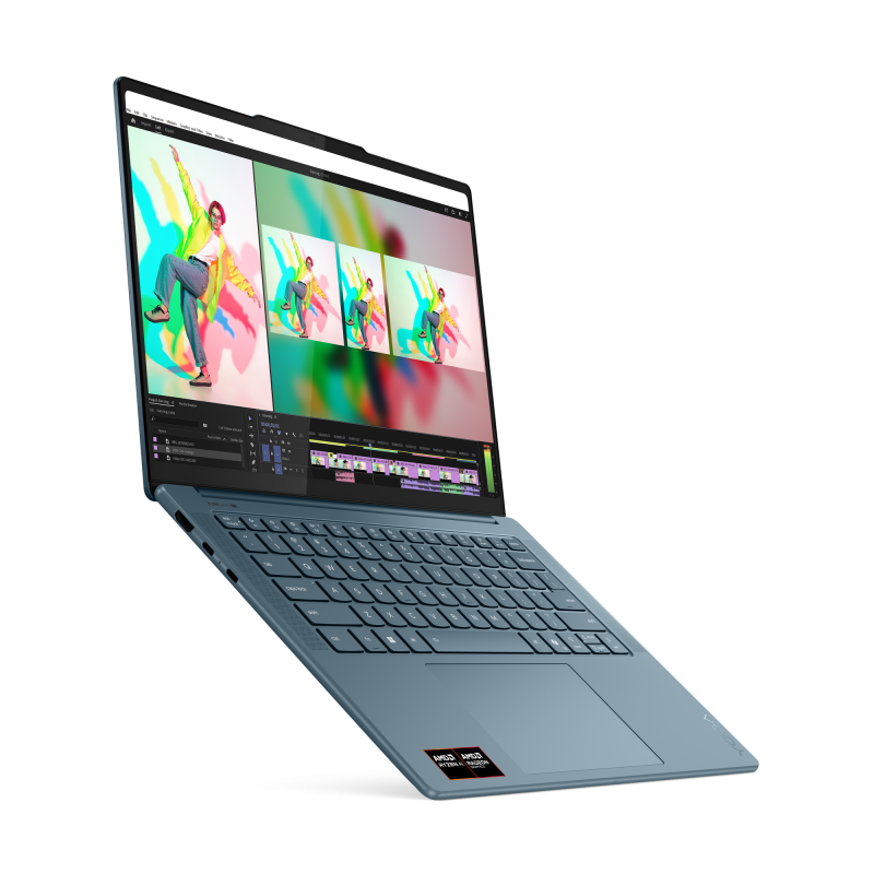 Laptop Lenovo Yoga Pro 7 14AKP10 cu procesor AMD Ryzen™ AI 7 350 pana la 5.0GHz, 14.5″ 3K , OLED, 32GB LPDDR5x RAM, 1TB SSD, AMD Radeon™ 860M Graphics, No OS, Tidal Teal, 3y on-site Premium Care