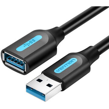 Cablu prelungitor USB 3.0 Vention CBHBG tata-fem 1,5 m, PVC negru