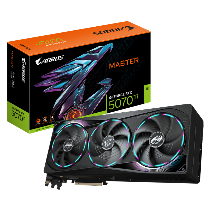 Placa video GIGABYTE AORUS GeForce RTX™ 5070 Ti MASTER, 16GB GDDR7, 256-bit