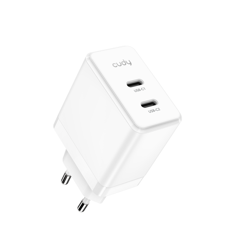 CUDY 2-Port 40W USB-C Charger EU Plug