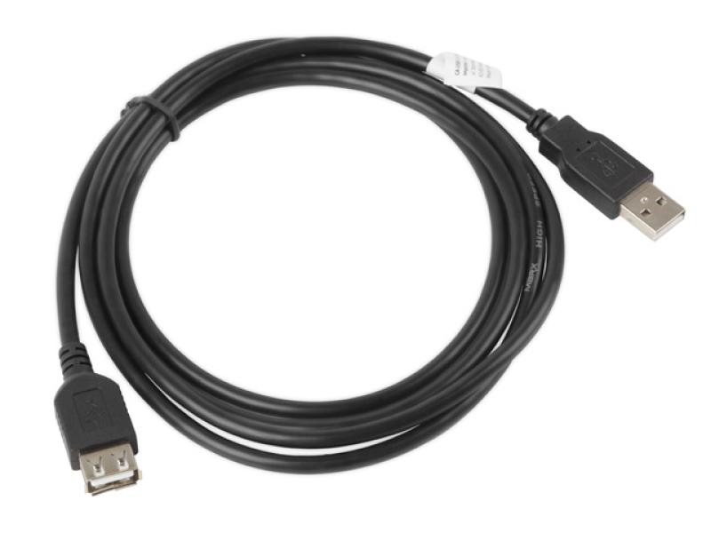 Cablu Lanberg, USB 2.0, AM/AF, 1.8, Negru