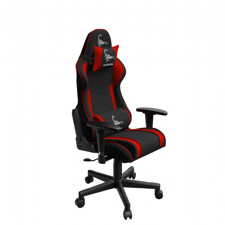 Scaun gaming Gembird GC-SCORPION-01X negru roșu mesh - imagine 3