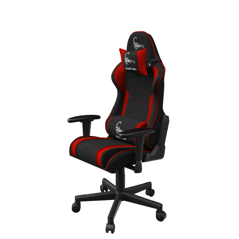 Scaun gaming Gembird GC-SCORPION-01X negru roșu mesh - imagine 4