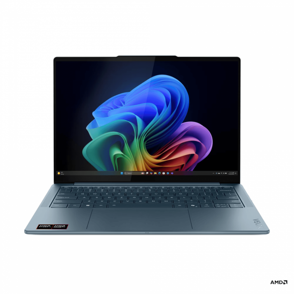 Laptop Lenovo Yoga Slim 7 14AKP10 cu procesor AMD Ryzen™ AI 7 350 pana la 5.0GHz, 14″ 2.8K, WQXGA+, OLED, 32GB LPDDR5x RAM, 1TB SSD, AMD Radeon™ 860M Graphics, No OS, Tidal Teal, 3y on-site Premium Care