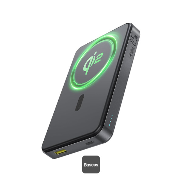 POWER BANK Baseus Airpow II Qi2, magnetic, include cablu USB Type-C la USB Type-C, 1 x USB Type-C, 1 x USB, capacitate 10000mAh 22.5W, negru „P10080000123-00” (timbru verde 0.98 lei) – 6932172676988