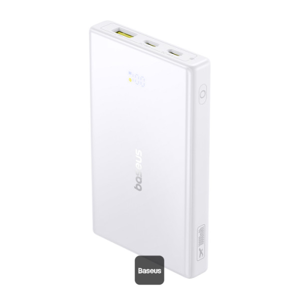 POWER BANK Baseus PicoGo, 10000mAh, 20W, 2 x USB Type-C, 1 x USB, cablu inclus USB Type-C la USB Type-C 30cm, alb, „P10076801213-00” (timbru verde 0.98 lei) – 6932172684488