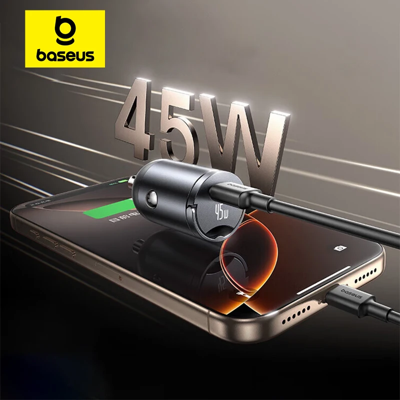 INCARCATOR auto Baseus PrimeTrip VP2, Quick Charge 45W, 1 x USB Type-C, pt. bricheta auto, include cablu USB Type-C la USB Type-C 1m, negru „C0206800” (timbru verde 0.18 lei) – 6932172696511