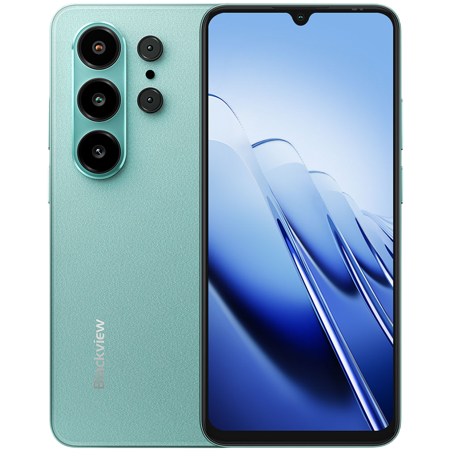 Blackview WAVE 10 LTE 6.88-inch HD IPS 720×1640 120Hz 8+128GB Unisoc UMS9230E Octa Core 1.6GHz CAM 13MP/32MP Face ID Fingerprint 5000mAh No Charger  Android 16 Mint Green