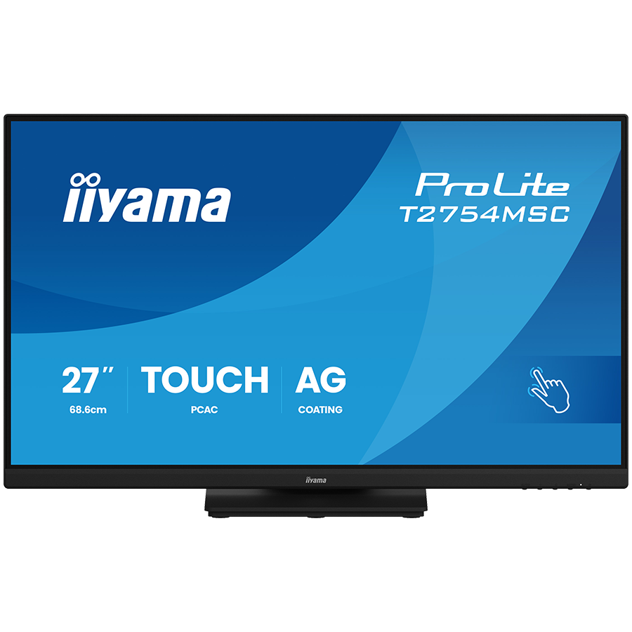 IIYAMA Monitor TOUCH T2754MSC-B2AG InCell PCAP 10pt touchscreen IPS 1920x1080 83Hz, 16:9, 300cd, 1000:1, 4ms, landscape, face-up "T2754MSC-B2AG" (timbru verde 7 lei)