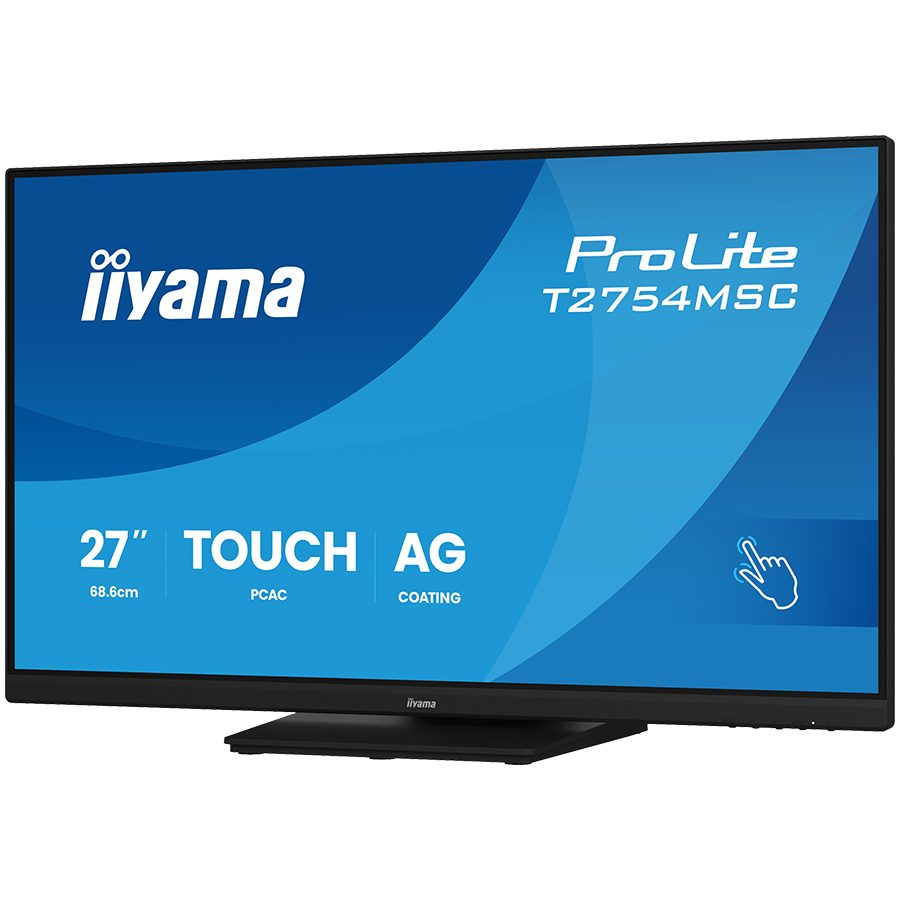 IIYAMA Monitor TOUCH T2754MSC-B2AG InCell PCAP 10pt touchscreen IPS 1920x1080 83Hz, 16:9, 300cd, 1000:1, 4ms, landscape, face-up "T2754MSC-B2AG" (timbru verde 7 lei) - imagine 2