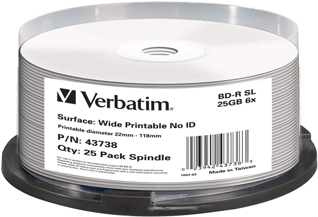 BD-R VERBATIM 25GB, Viteza 6X,  25PK SPINDLE, „43738”