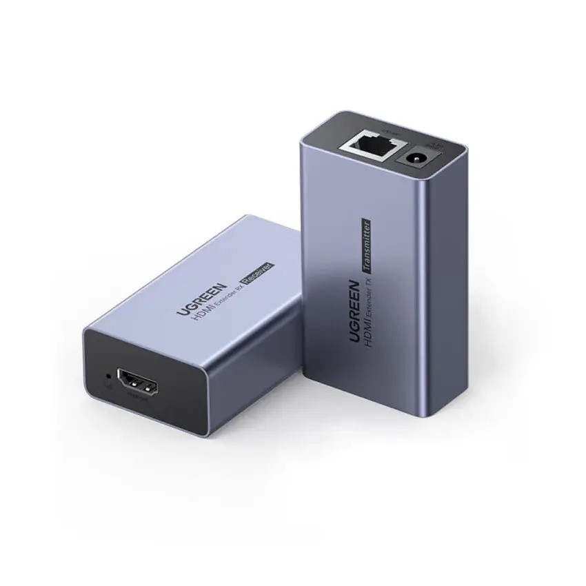 EXTENDER VIDEO Ugreen, "CM455" necesita cablu UTP Cat5e/6 max 50m, suporta HDMI 1.3, rez. maxima 1080P/60Hz, contine 1 transmitter si 1 receiver, metalic, gri "90811EU" (timbru verde 0.8 lei) - 6941876216550
