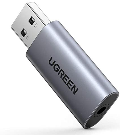 PLACA de SUNET Ugreen „CM383” extern, interfata USB 2.0 (T) la 3.5 mm jack (M), gri „80864” (timbru verde 0.08 lei)  – 6957303888641