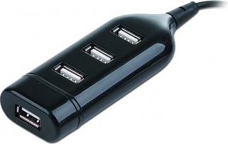 HUB extern GEMBIRD, porturi USB: USB 2.0 x 4, conectare prin USB 2.0, cablu 0.4 m, negru, „UHB-CT02”  (include TV 0.8lei)