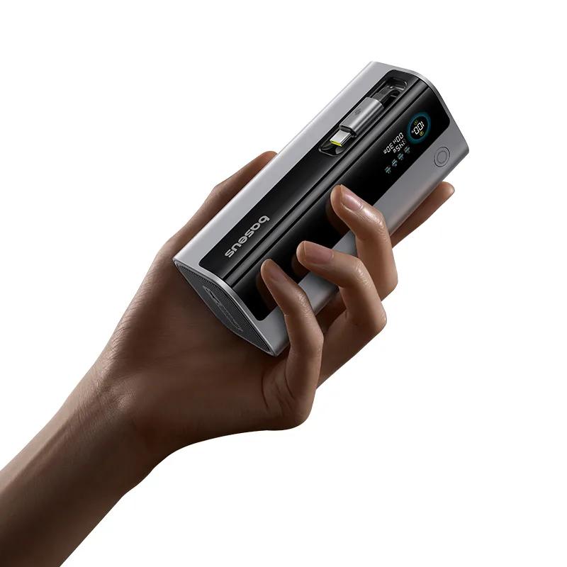 POWER BANK Baseus EnerGeek GR11, 20000mAh, 145W, 2 x USB Type-C, 1 x USB, cablu integrat USB Type-C, display, argintiu, „E0027B02” (timbru verde 0.98 lei) – 6932172691738