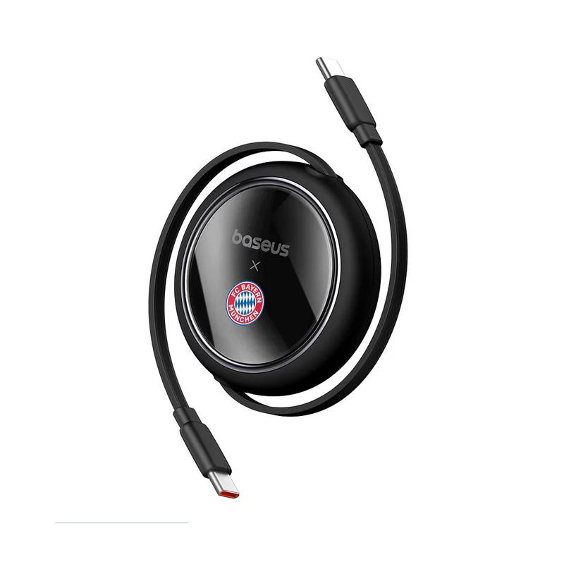 CABLU alimentare si date Baseus Free2Pull Mini, Fast Charging Data Cable pt. smartphone, retractabil, USB Type-C la USB Type-C 100W, 1.5m, negru "P10364500113-00" (timbru verde 0.08 lei) - 6932172668648