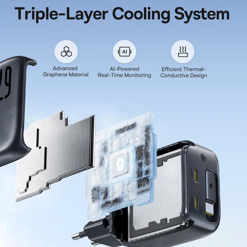 INCARCATOR retea Baseus EnerCore CJ11, Quick Charge 67W, 2 x USB Type-C, cablu USB Type-C retractabil integrat, negru "E0121E00" (timbru verde 0.18 lei) - 6932172696498 - imagine 5