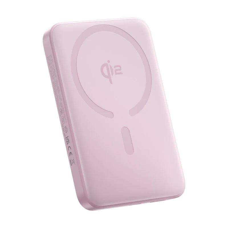 POWER BANK Baseus EnerFill FM12 Qi2, 10000mAh, 22.5W, prindere magnetica incarcare wireless 15W, 1 x USB Type-C, include cablu USB Type-C la USB Type-C 30cm, roz, „E0028502” (timbru verde 0.98 lei) – 6932172699079