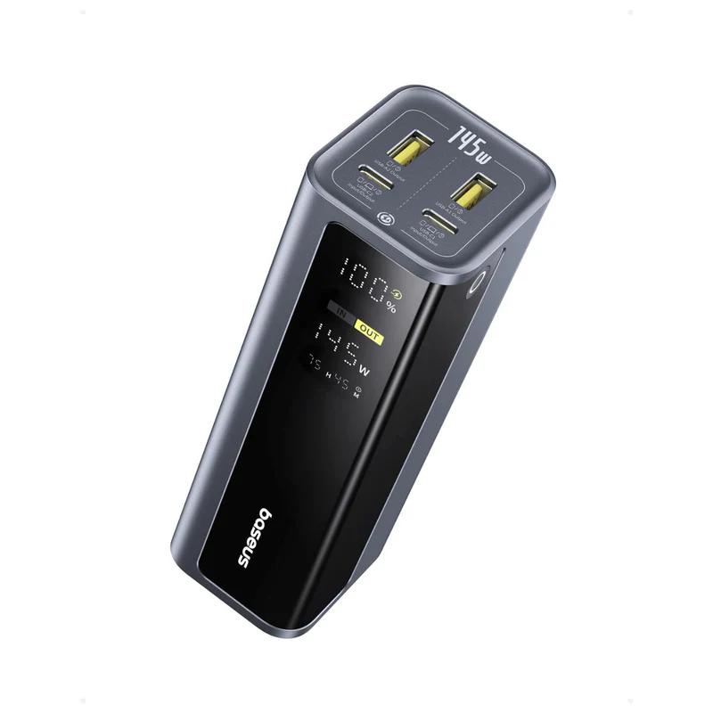 POWER BANK Baseus EnerGeek GP12, 20800mAh, 2 x USB Type-C, 2 x USB, 145W, display, include cablu USB Type-C la USB Type-C 1m, negru, „P10082109813-00” (timbru verde 0.98 lei) – 6932172687571
