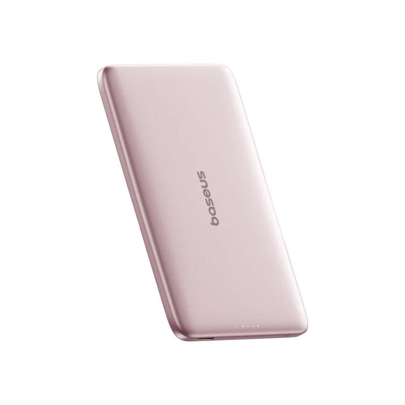 POWER BANK Baseus PicoGo, 5000mAh, 20W, 1 x USB Type-C, prindere magnetica incarcare wireless 15W, cablu integrat USB Type-C la USB Type-C 30cm, roz, "P1007680C453-00" (timbru verde 0.98 lei) - 6932172690663 - imagine 2