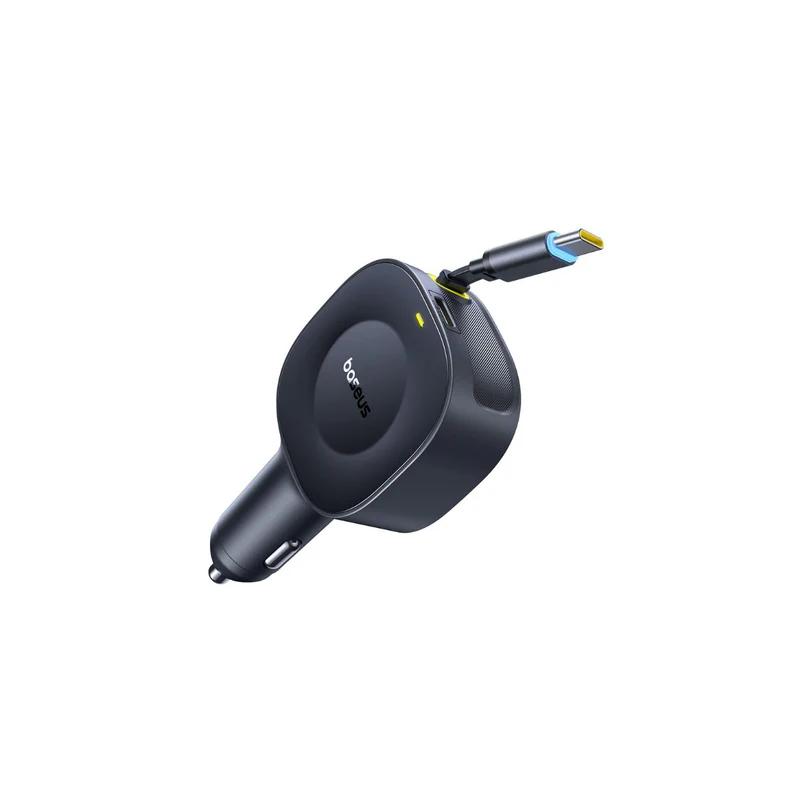 INCARCATOR auto Baseus PrimeTrip VR2, Quick Charge 30W, 1 x USB Type-C, cablu retractabil integrat 1 x USB Type-C, pt. bricheta auto, negru "C0206400" (timbru verde 0.18 lei) - 6932172692216 - imagine 5