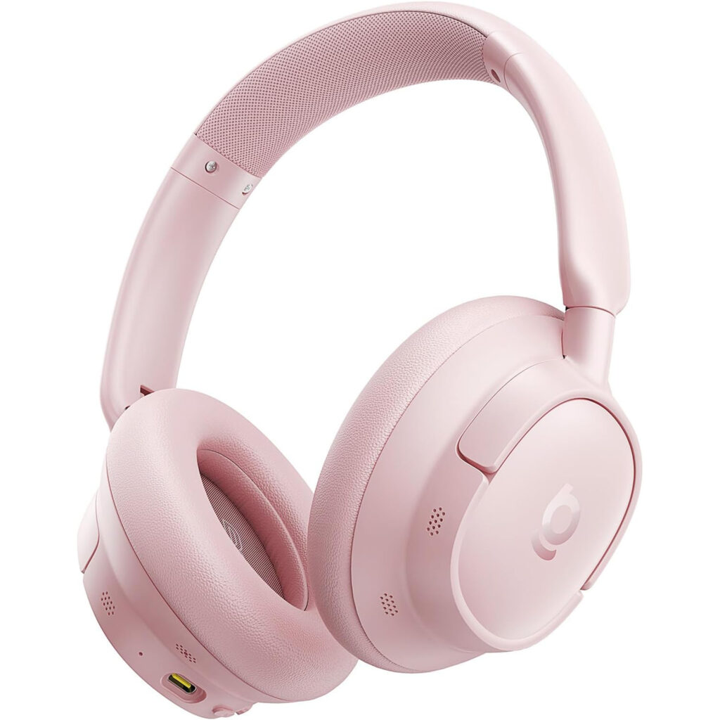 CASTI Baseus Inspire BH1, Wireless Noise Cancelling Headphones OS, pt smartphone, over-ear, sunet Hi-Res, microfon pe casca, conectare prin Bluetooth 5.0, roz „A0203704” (timbru verde 0.18 lei) – 6932172698584