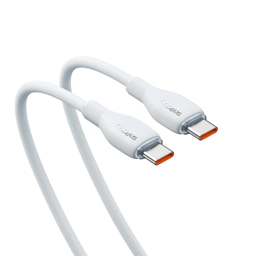 CABLU alimentare si date Baseus Pudding, Fast Charging Data Cable pt. smartphone, USB Type-C la USB Type-C 100W, 2m, alb "P10355702221-01" (timbru verde 0.08 lei) - 6932172634018