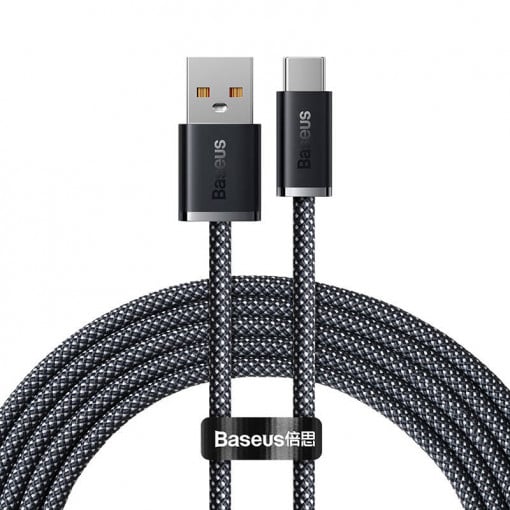 CABLU alimentare si date Baseus, Dynamic Fast Charging Data Cable pt. smartphone, USB (T) la USB Type-C (T), 100W, braided, 2m, gri, „CALD000716” (include TV 0.18lei) – 6932172607449