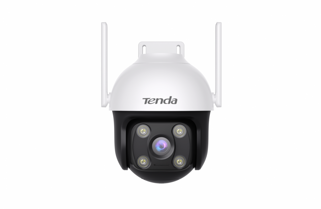 CAMERA IP Tenda, cube, wireless Wi-Fi 6, pt. exterior, dual-lens full color night vision, dist. IR 30m, 5 Mpx rezolutie 3K, microfon, carcasa plastic, include card microSD 128GB, „RH7-WCA” (timbru verde 0.8 lei)