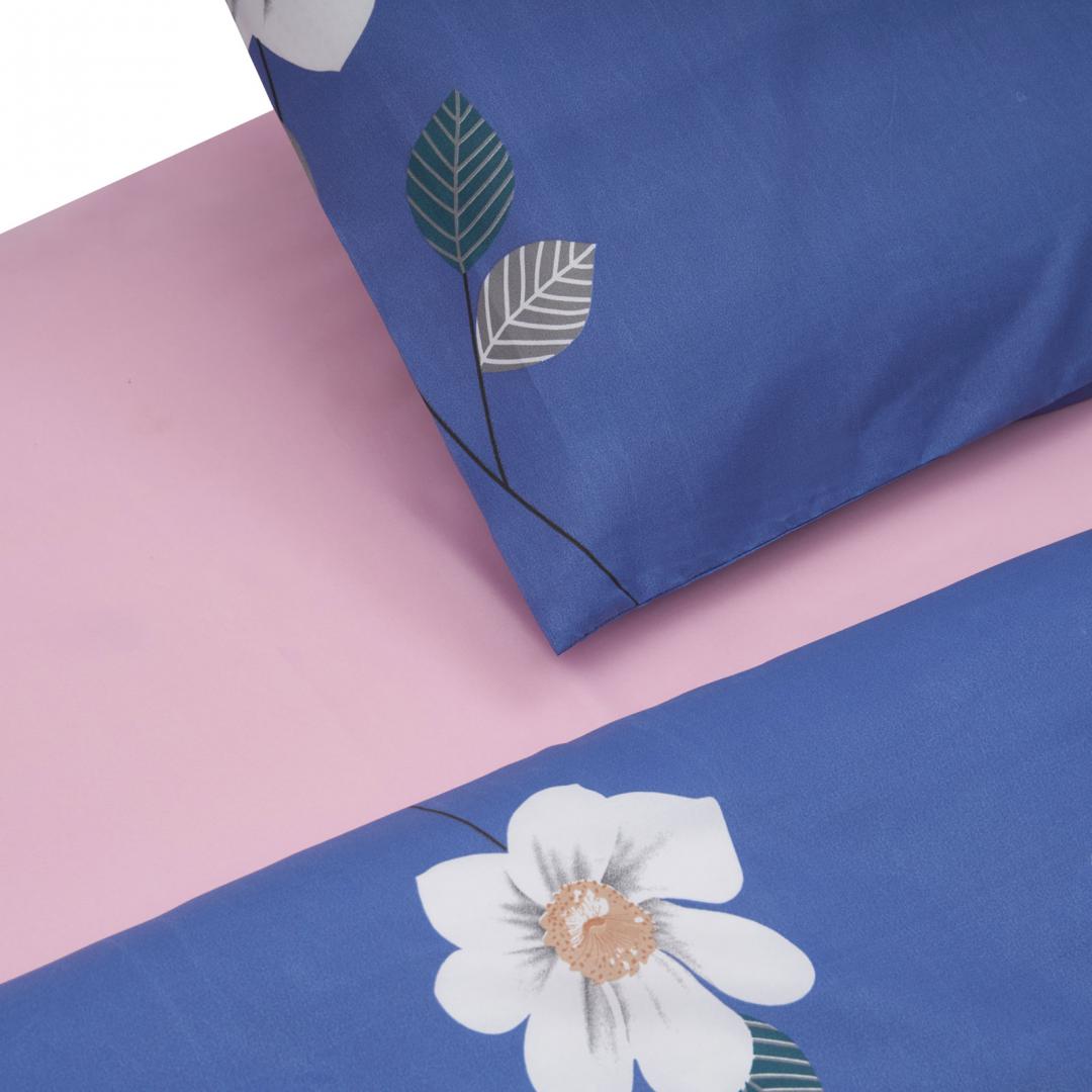 LENJERIE KING SIZE MICROFIBRA BLUE DAISY - imagine 3