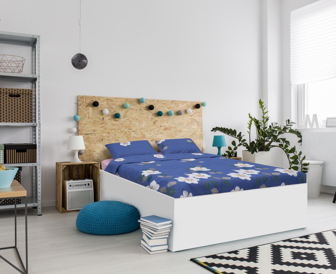 LENJERIE KING SIZE MICROFIBRA BLUE DAISY - imagine 4