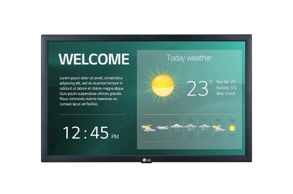 MONITOR LG – signage 22 inch, home | office, IPS, Full HD (1920 x 1080), Wide, 250 cd/mp, 14 ms, HDMI, „22SM3G” (timbru verde 15 lei)