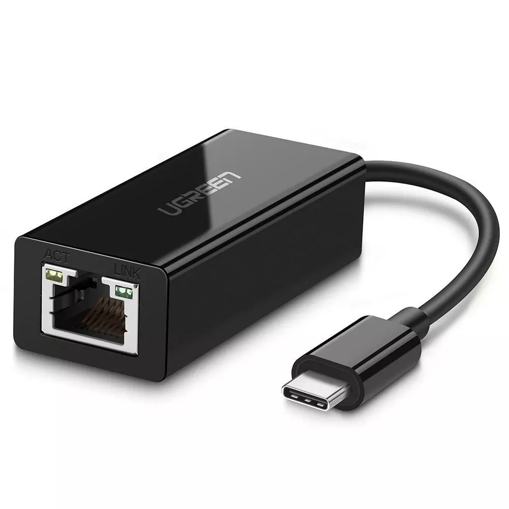 ADAPTOR RETEA Ugreen, „US236” extern, USB Type-C (T) la port 10/100/1000 Mbps  RJ-45, negru „50307” (timbru verde 0.18 lei) – 6957303853076