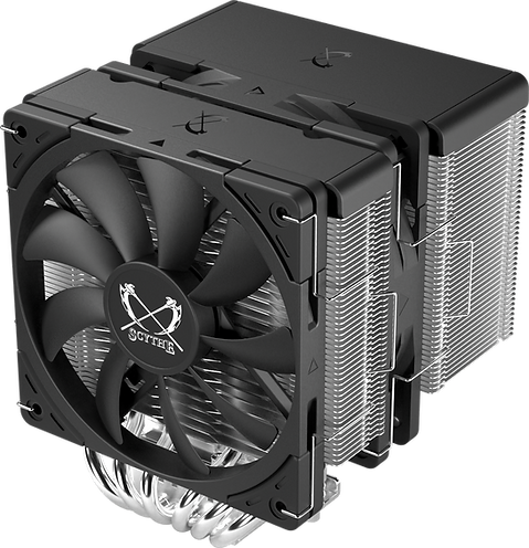 Cooler Scythe „FUMA 3”, skt. universal, racire cu aer, ventilator 120 mm x 2, 1500 rpm, inaltime cooler 154mm, 6 heatpipe, „SCFM-3000” (timbru verde 2.00 lei)