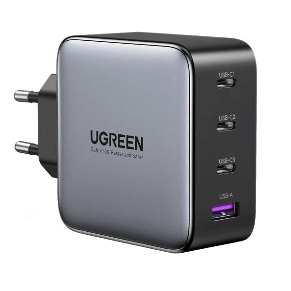 INCARCATOR retea Ugreen, Nexode „X565” Quick Charge 100W GaN, 3 x USB Type-C, 1 x USB, gri „35043” (timbru verde 0.18 lei) – 6941876230433