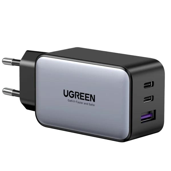 INCARCATOR retea Ugreen Nexode S GaN „X553” Quick Charge 65W, 1 x USB 22.5W, 2 x USB Type-C 65W max, gri „35042” (timbru verde 0.18 lei)