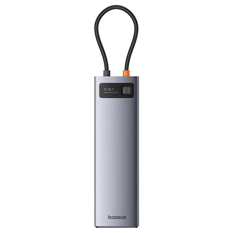 DOCKING Station Baseus Metal Gleam Series 11-in-1, conectare PC USB-C,Type-C to HDMI4K@60Hzx1+VGAx1,USB3.0x3,USB2.0x1+PDx1,RJ45x1,SD/TFx1,jack 3.5x1, gri "B00030709811-00" (timbru verde 0.18 lei) - 6932172636562 - imagine 2